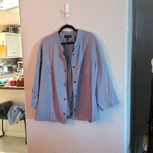 💙 Arna York Collection Linen Blend Button-Front Top – 26/28